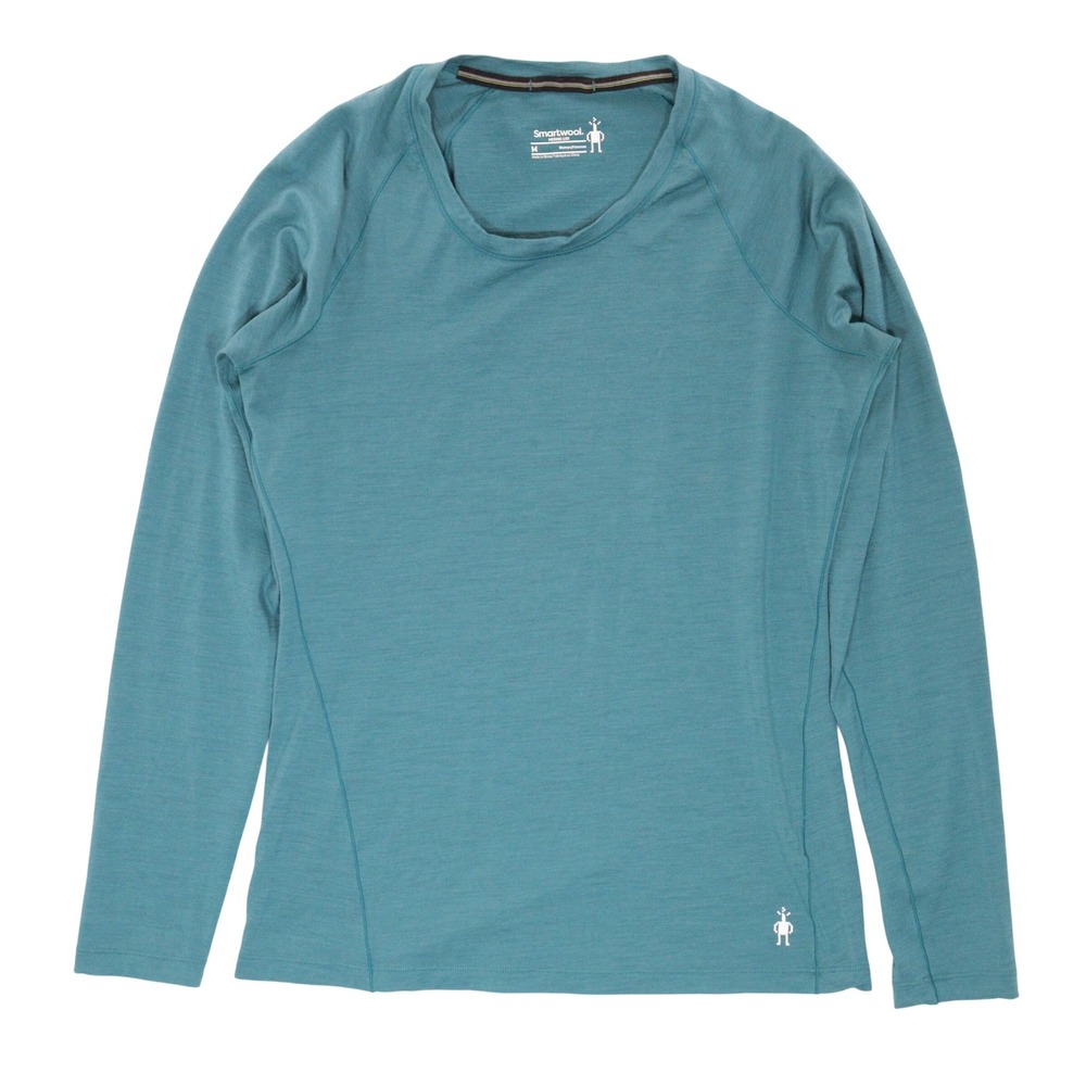 Smartwool Merino 150 Top Women M Base Layer Long Sleeve Teal Blue Merino Wool